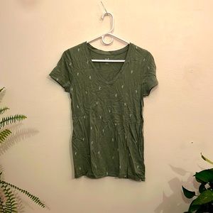 Green Tshirt with White Cactus